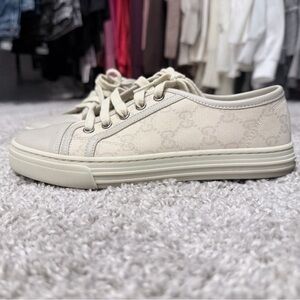 Gucci Beige Monogram Sneakers